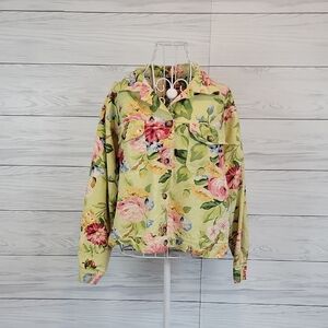 Garden Gear Cotton Floral Button-Up Jacket Womens Size L / XL